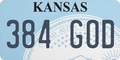 KS license plate 384GOD