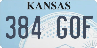 KS license plate 384GOF