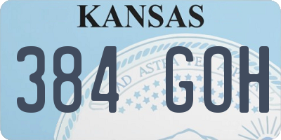 KS license plate 384GOH