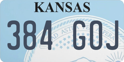 KS license plate 384GOJ