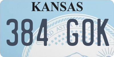 KS license plate 384GOK