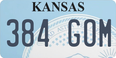 KS license plate 384GOM