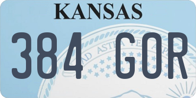 KS license plate 384GOR