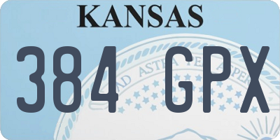 KS license plate 384GPX