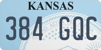 KS license plate 384GQC