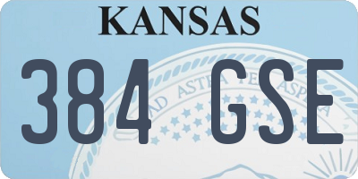 KS license plate 384GSE
