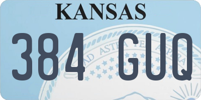 KS license plate 384GUQ