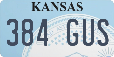 KS license plate 384GUS