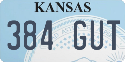 KS license plate 384GUT