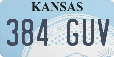 KS license plate 384GUV