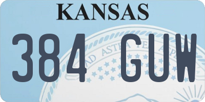 KS license plate 384GUW