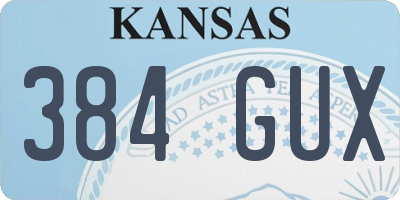 KS license plate 384GUX