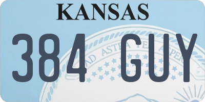 KS license plate 384GUY