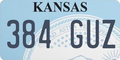 KS license plate 384GUZ