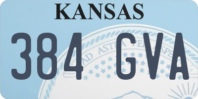 KS license plate 384GVA