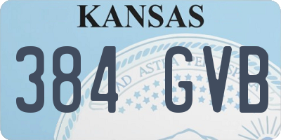 KS license plate 384GVB