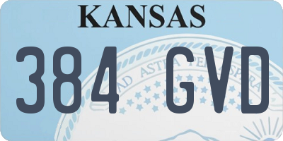 KS license plate 384GVD