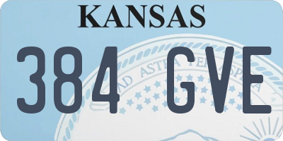 KS license plate 384GVE