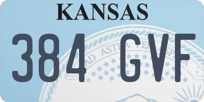 KS license plate 384GVF
