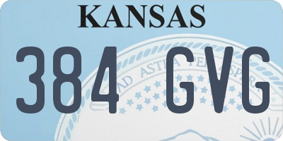KS license plate 384GVG