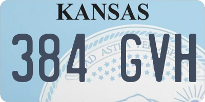 KS license plate 384GVH