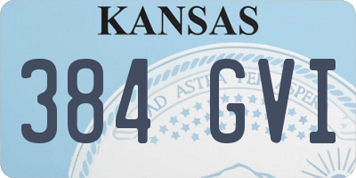 KS license plate 384GVI