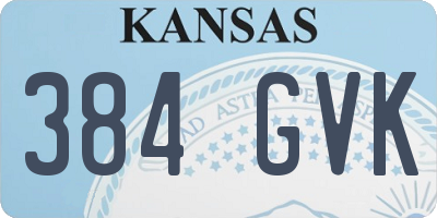 KS license plate 384GVK