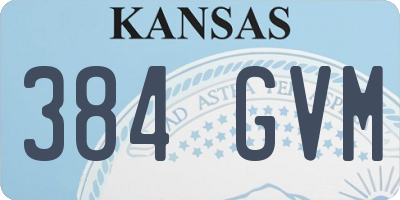 KS license plate 384GVM