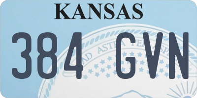KS license plate 384GVN