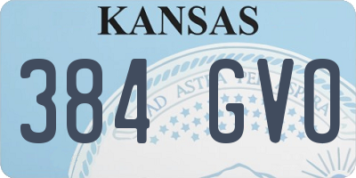 KS license plate 384GVO