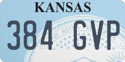 KS license plate 384GVP