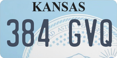 KS license plate 384GVQ