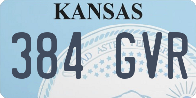 KS license plate 384GVR