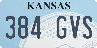 KS license plate 384GVS