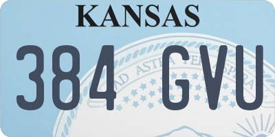KS license plate 384GVU