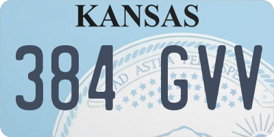KS license plate 384GVV