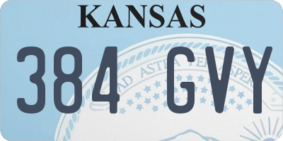 KS license plate 384GVY