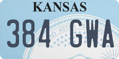 KS license plate 384GWA