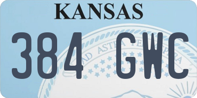 KS license plate 384GWC