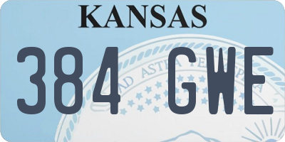 KS license plate 384GWE