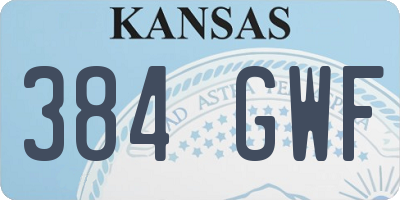 KS license plate 384GWF