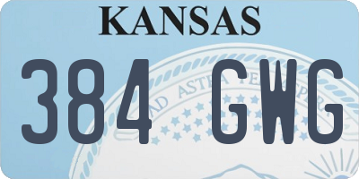 KS license plate 384GWG
