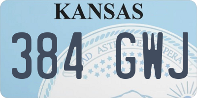 KS license plate 384GWJ