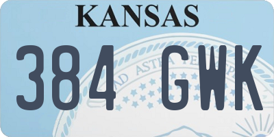 KS license plate 384GWK