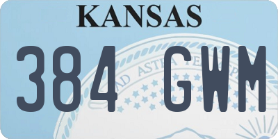 KS license plate 384GWM