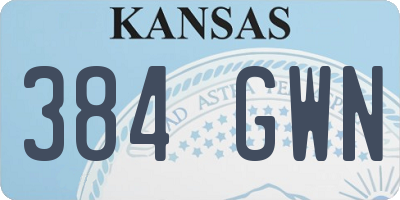 KS license plate 384GWN
