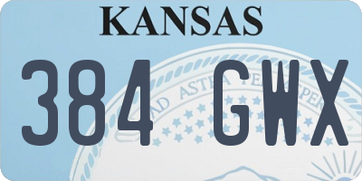 KS license plate 384GWX