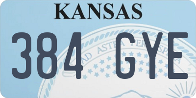 KS license plate 384GYE