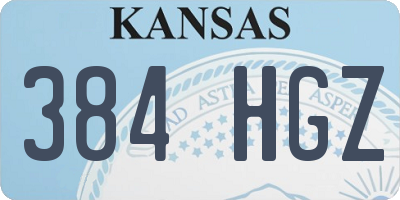 KS license plate 384HGZ