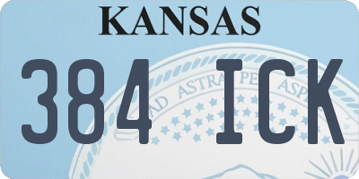 KS license plate 384ICK